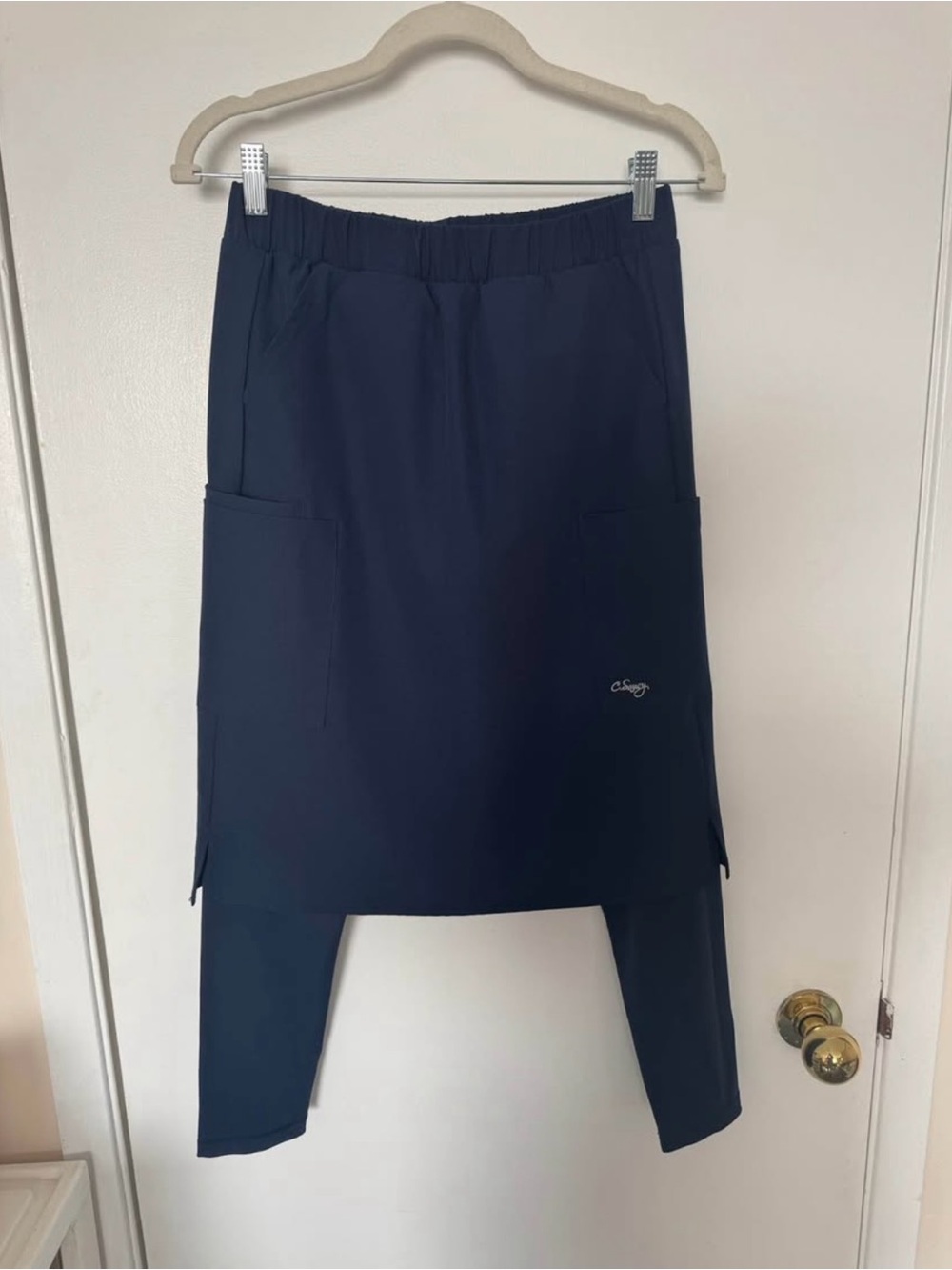 Women’s medical scrub skirt with attached leggings